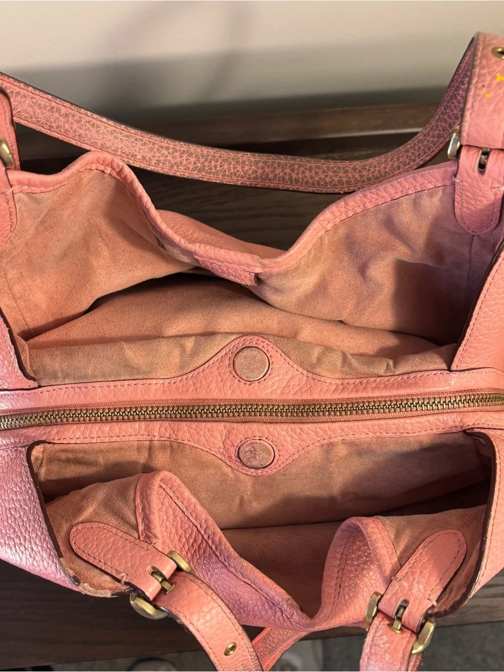 Coach Pink Pebbled Leather Shoulder Bag